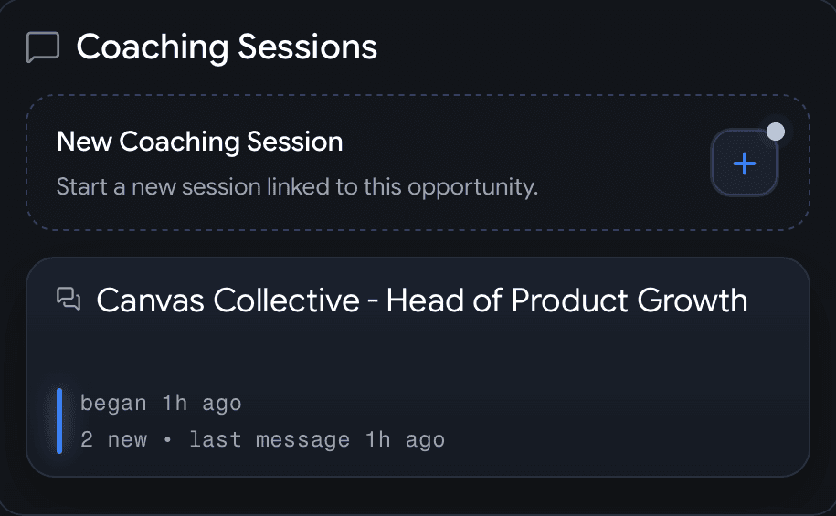 Coaching sessions screen